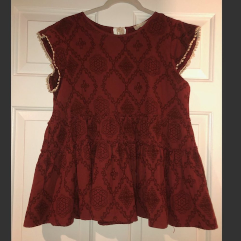 Burnt Orange Patterned Top
